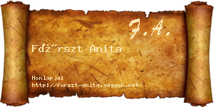 Fürszt Anita névjegykártya